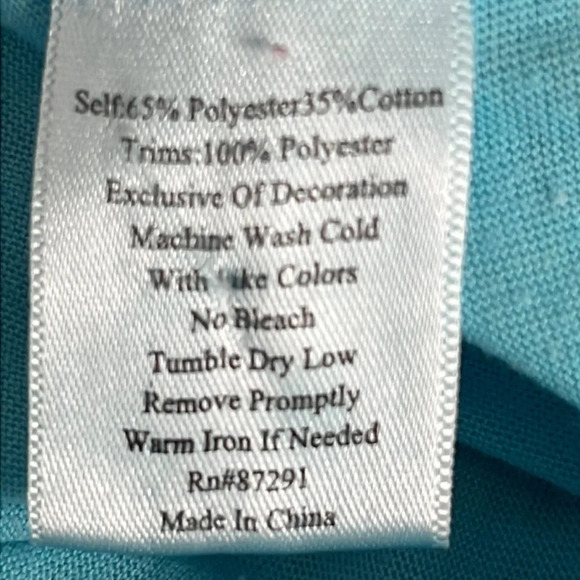 Johnny Was Cross Stitched Tunic Length Tank Top Raw Hem in Blue - Size Small - Picture 5 of 11